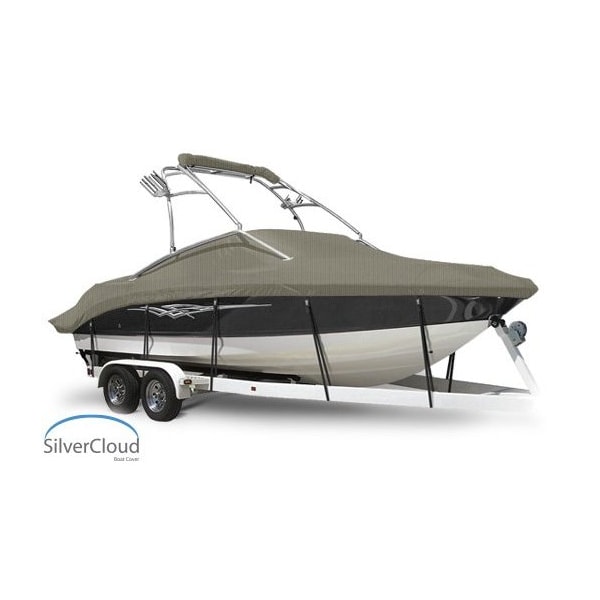 Eevelle Silvercloud Boat Cover V HULL RUNABOUT Ski Tower Inboard 20' 6in. L 102in. W Khaki SCVSKT20102-KHA - main